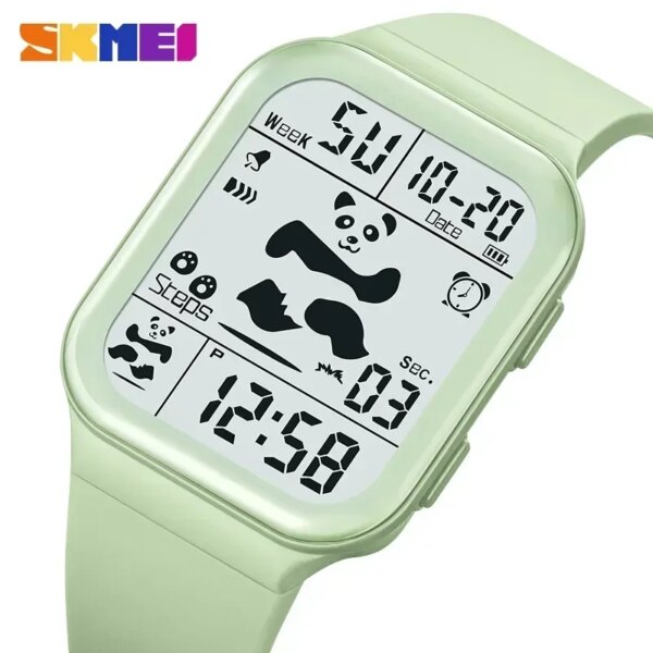 SKMEI 2216 Lady Wristwatch Shockproof Cool Panda Pattern Dial Women Stopwatch LED Light Display Digital Watch Clock reloj mujer