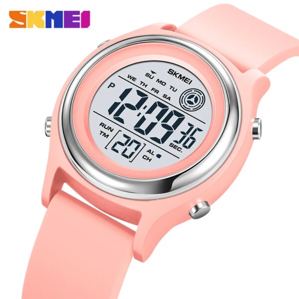 SKMEI Casual Countdown Digital Watches Womens Back Light Display Stopwatch Lady Wristwatch 50M Waterproof Montres pour femmes