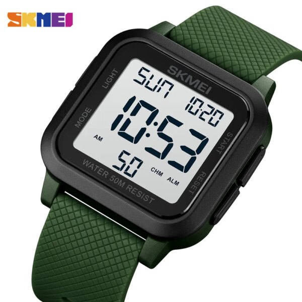 SKMEI Outdoor Sport Watch Men Alarm Chrono Clock 5Bar Waterproof Military Watches LED Display Shock Digital Watch reloj hombre