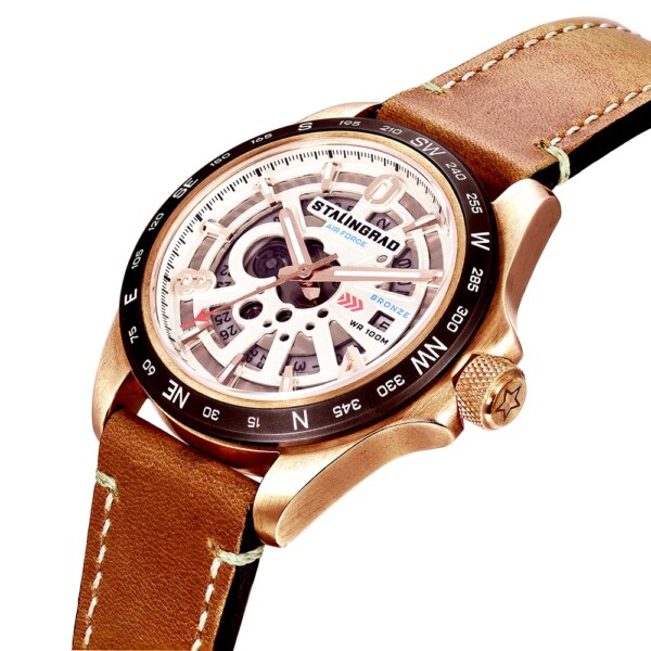 STALINGRAD 2024 New Bronze Watch For Men Mechanical Movement 821A Calendar Display Luminous 10ATM Sapphire Crystal 43MM