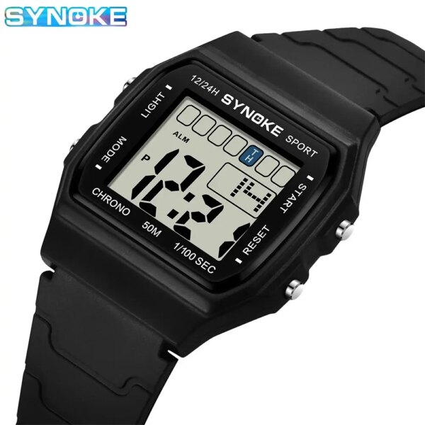 SYNOKE Student Electronic Watch Unisex Sport Watch For Women Waterproof Luminous LED Digital Lady Retro Men Wrist Watch