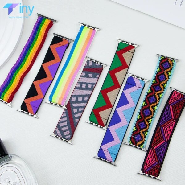 Scrunchie Strap for Apple Watch Ultra 2 Band 44mm 40mm 41mm 45mm 38 42mm 49mm Elastic Nylon Bracelet IWatch Series 9 8 7 Se 6 5