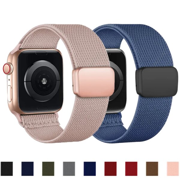 Scrunchie strap For Apple Watch Band 45mm 40mm 44mm 49mm 41mm 38mm 42mm Nylon correa bracelet iwatch Series 9 3 7 8 6 5 se ultra