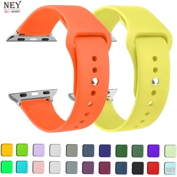 Silicone Strap For Apple Watch bands 44mm 40mm 49mm 45mm 41mm 38-42mm belt bracelet iWatch band series 8 se 9 7 6 5 4 3 ultra 2