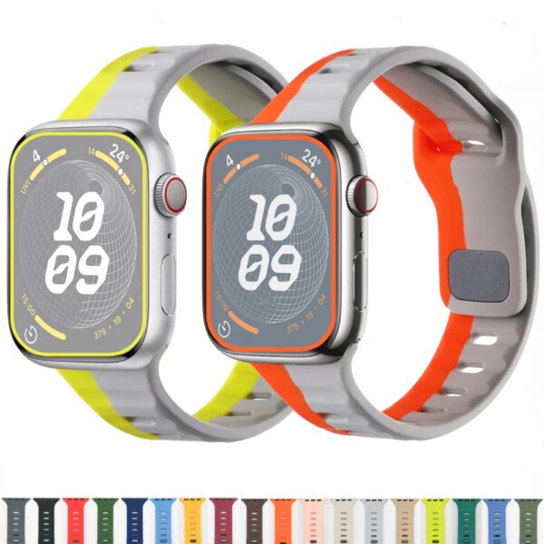 Silicone strap For Apple watch Ultra 2 1 49mm 9 8 7 45mm 41mm Sports replacement wristband For iwatch 6 5 4 3 SE2 44mm 40mm 42mm