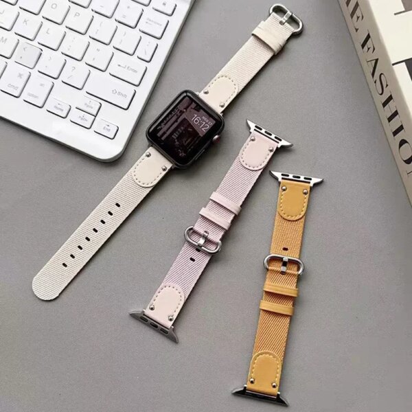 Slim Nylon Band For Apple Watch Ultra 2 1 49mm Sports Strap For Iwatch 9 SE 8 7 41mm 45mm Leather Bracelet Correa 40mm 44mm belt