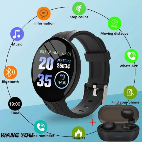 Smart Watch Blood Pressure Waterproof Watch Bluetooth Headsets Heart Rate Monitor Fitness Tracker Watch Sport For Android IOS