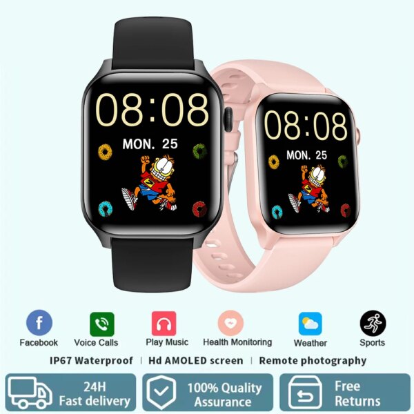 Smart Watch Pro 1.83 HD Display Support 100 Sports Bluetooth Call Voice Assistant Modes Heart Rate Waterproof Smartwatch Men GTS