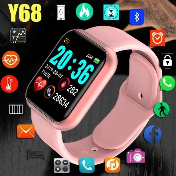 Smart Watch Y68 Men Women Wristwatches D20 Smartwatch Electronic Clock Fitness Monitor Birthday Gift For Xiaomi Huawei Bracelet