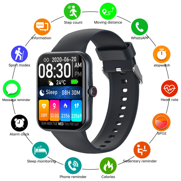 Smart watch for Men Women Blood Pressure Monitor Bluetooth Connected Phone Music Fitness Sport Sleep Heart Rate watch tracker