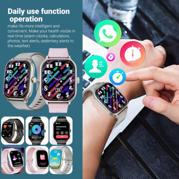 Smartwatch, Android IOS, Man/Woman, call, Alert, 2.01-inch screen, number of steps and many other movement modes