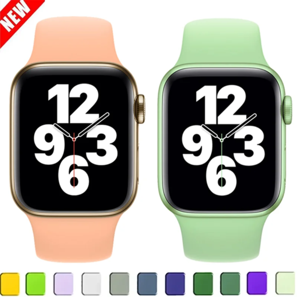 Soft Silicone Strap For Apple Watch Ultra 2 Band 49mm 44mm 45mm 40mm 41 42mm 38mm Sport Bracelet Watchband iWatch Serise 9 8 7 6