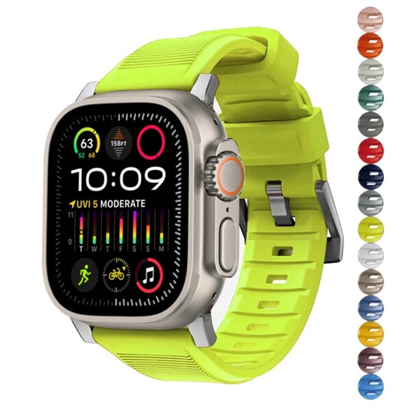 Soft Silicone Strap For Apple Watch ultra 2 Band 44mm 45mm 49mm 42mm Rubber Bracelet correa iWatch Series 9 8 7 6 5 4 SE Strap