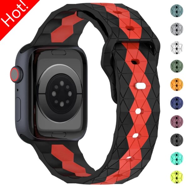 Soft Silicone Strap for Apple Watch Band Ultra 2 49mm 44mm 45mm 42mm 41mm 42mm Sport Watchband Iwatch Serise 9 8 7 6 5 Bracelet