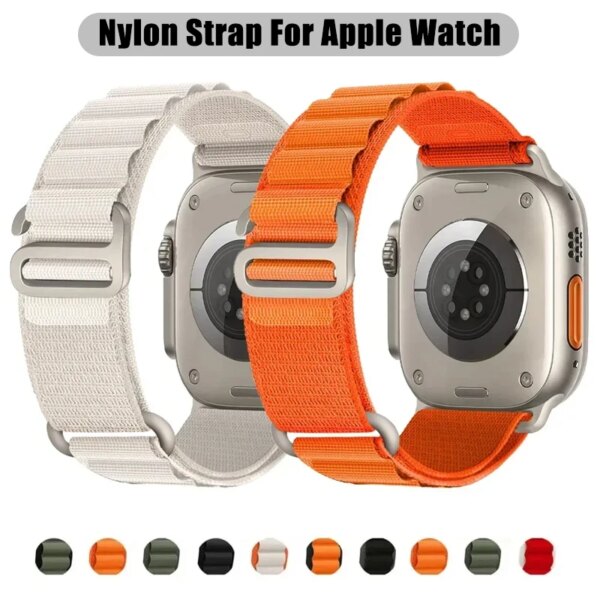 Sport Nylon Strap for IWatch Series Ultra2 9 8 7 SE 6 5 4 for Apple Watch Band 45mm 41mm 44mm 40mm 49mm 42mm 38mm 44 Mm Bracelet