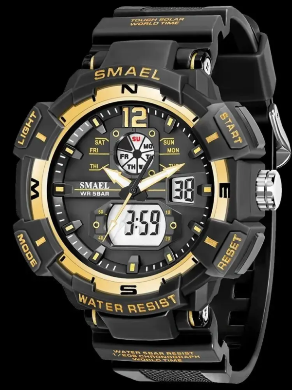 Sport Watch SMAEL Waterproof Watches Quartz Movement Digital LED Back Light Stopwatch Alarm Clock 8045 Men's Watches Military