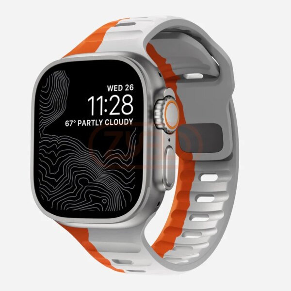 Sport Waterproof Strap For Apple Watch Series 42MM 38 44 40 49MM 45MM Soft Silicone Rubber Band For iWatch Ultra 9 8 SE 7 6 5 4