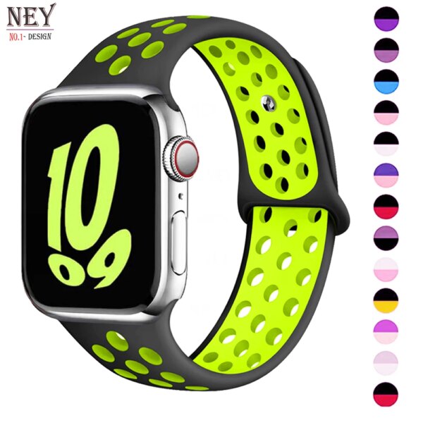 Sport band for apple watch strap ultra 2 49mm 45mm 41mm 40mm 44mm 42mm Correa silicone bracelet iwatch series 9 8 7 6 5 4 3 SE