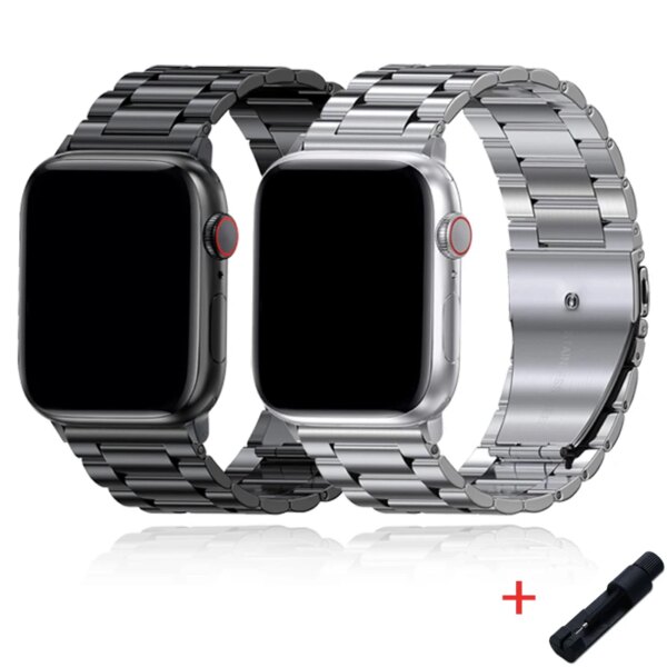 Stainless Steel Strap For Apple Watch Band 49mm 45mm 41mm 40mm 44mm 42mm 38m Metal Bracelet For iwatch Series 9 8 7 Ultra 6 SE 3