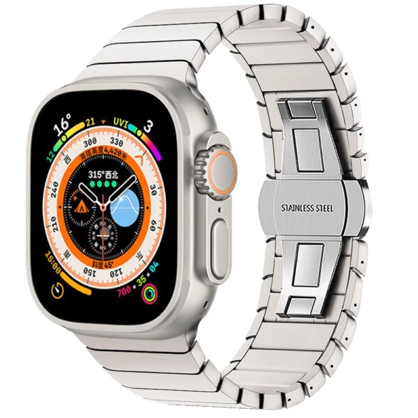 Stainless Steel Strap For Apple Watch Ultra 2 band 49mm 44mm 40mm 45mm 41 Metal correa Bracelet iWatch series se 6 5 7 8 9 45mm