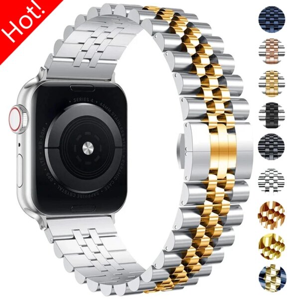 Stainless Steel Strap for Apple Watch Ultra 2 Band 49mm 45mm 41mm 40mm 44mm 42mm Metal Bracelet for IWatch Series 9 8 7 6 SE 5 4