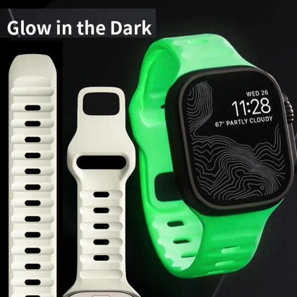 Strap for Apple Watch Band 45 49 42 41 44 40 38mm Luminous Glow Bracelet for Apple Watch Strap for iWatch Ultra 9 8 7 6 5 4 SE