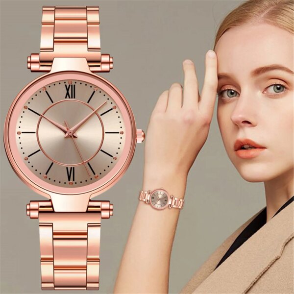 Stylish Casual Ladies Quartz Watches High Quality Stainless Steel Analog Wrist Watch Alloy Strap Wristwatch Clock Reloj Mujer