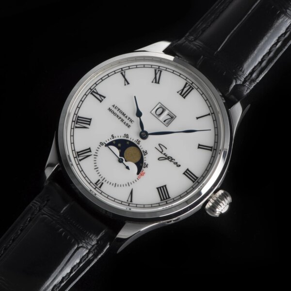 Sugess Watch Tianjin ST25 Automatic Mechanical Movement Real Moonphase Men Watches Luxury Wristwatch Retro Reloj Hombre Sapphire