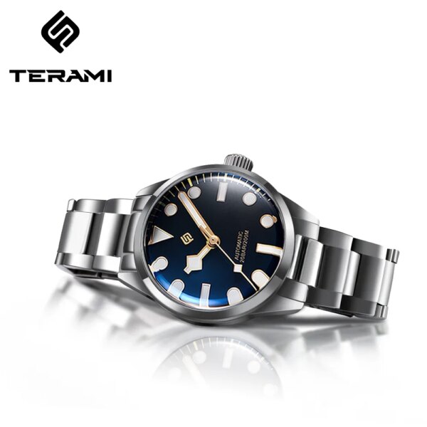 TERAMI NEW 38MM Vintage Explore Series Automatic Mechanical Watch For Men Luxury NH35 Sapphire Crystal 20Bar Wristwatch HD Lume