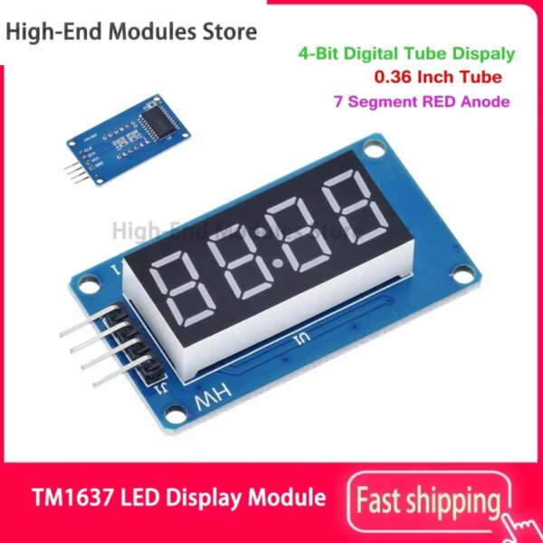 TM1637 LED Display Module For Arduino 7 Segment 4 Bits 0.36Inch Clock RED Anode Digital Tube Four Serial Driver Board Package