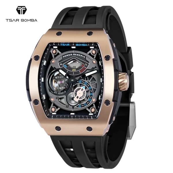 TSAR BOMBA Men Automatic Watches Luxury Wristwatch Sapphire Glass Water Resistant Mechanical watch for Men