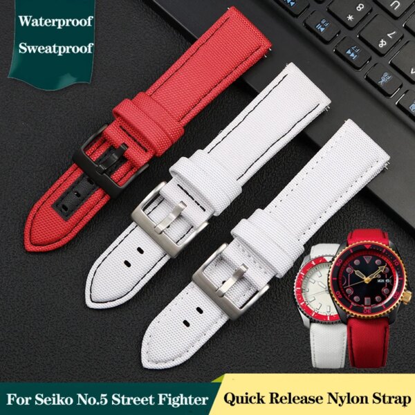 The new leather watchband for Seiko No.5 couple watch Street bully co branded watch strap men's wristband 22MM quick release