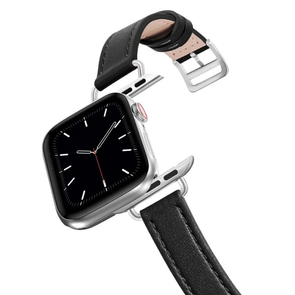 Thin Leather Strap For Apple Watch Band Ultra 49mm 44mm 42mm 38mm 41mm 45mm Women Bracelet for iWatch Series se 9 8 7 6 5 4 3 21