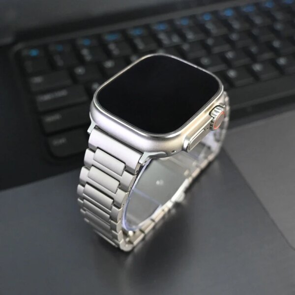 Titanium Bracelet For Apple Watch Ultra 2 1 49mm Luxury Strap For iWatch Series 9 8 7 45mm41mm 6 5 4 SE 42mm 44mm 40mm Mens Band