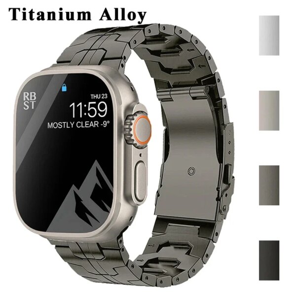 Titanium Strap for Apple Watch Band Ultra 2 49mm 45 41 38 42mm 44mm Metal Strap Correas Iwatch Series 9 8 7 6 SE 5 4 3 Bracelet