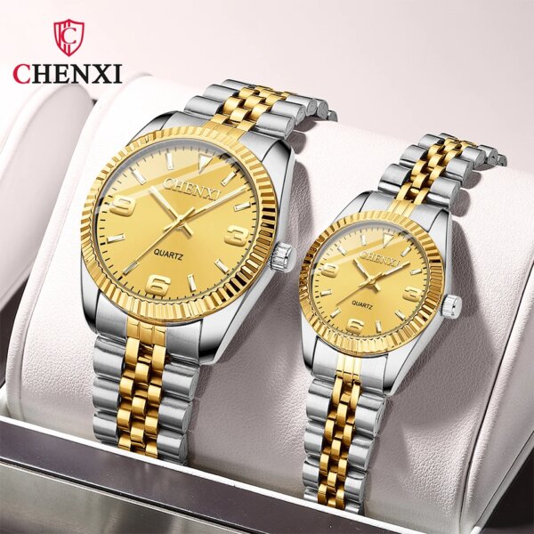 Top Brand CHENXI Couple Watch Business Casual Quartz Watches For Women Men Clock High Quality Waterproof Wristwatch Luxury Gifts