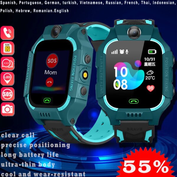 Top Brand Kids Smart Watch Call 2G Phone Watch Student Children Boy Girl Smartwatch SOS Camera Position Super Standby Smartwatch