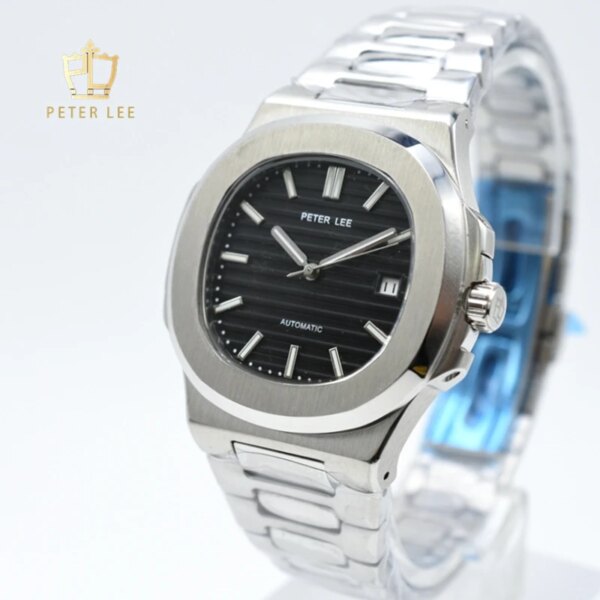 Top Luxury Brand PETER LEE Watch Men Automatic Mechanical Male Watch Stainless Steel Auto Date Mens Wrist Watches Gift