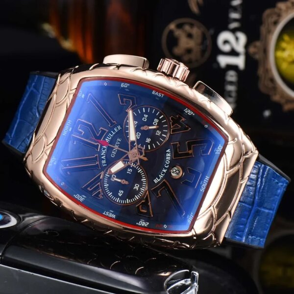 Top Original Brand Geneva Watches For Mens High Quality Luxury Multifunction Chronograph WristWatch Business Sports AAA Clocks