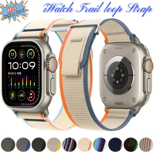 Trail Loop Strap For Apple Watch Series Ultra/2 49mm 45mm 41mm Nylon Bracelet Band iWatch 9 8 7 6 5 4 3 SE 44mm 40mm 42mm Belt