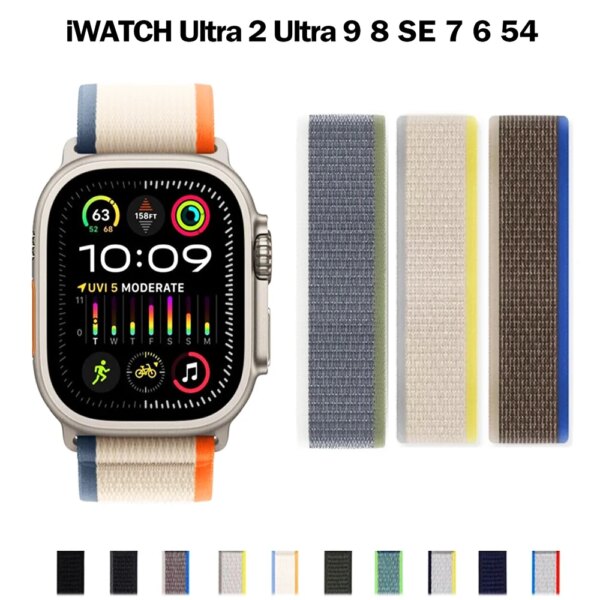 Trail loop strap for Apple watch Band Ultra 2 49mm 45mm 41mm 44mm 42-40mm Original bracelet Sport iWatch series 9 8 7 6 5 4 3 SE