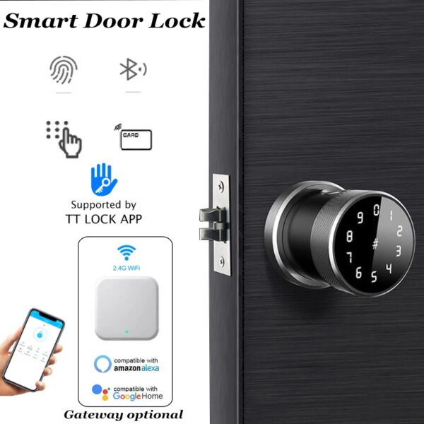 Tuya OR TTLOCK Bluetooth Lock Smart Home Lock Fingerprint Door Lock Key Entry Passage mode Office Privacy LOck Digital Lock