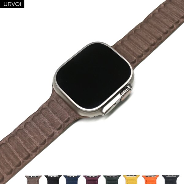 URVOI FineWoven Magnetic link for Apple Watch band for iwatch series 9 8 7 6 SE54321 strap magnet loop buckle 41mm 45mm 49mm