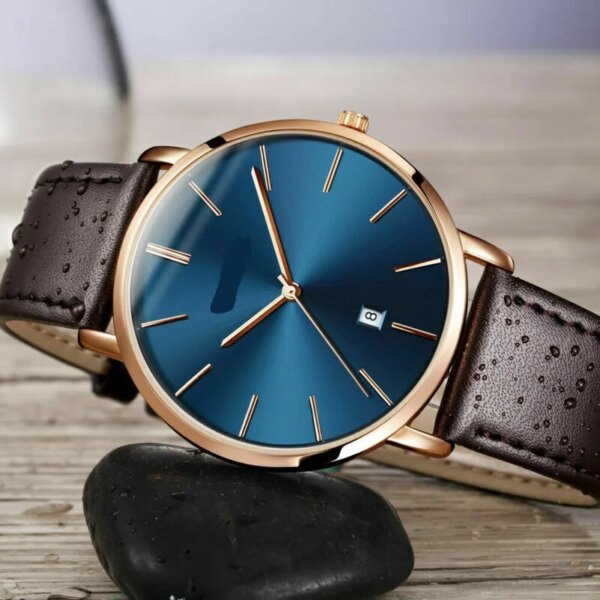 Ultra-thin Couple Stylish Leather Watch Student Quartz Wristwatches Gifts