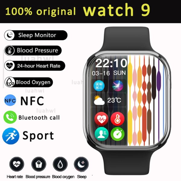 Watch 9 For Apple Android Music Player  Answer Call HD screen Health GPS NFC Custom Dial Sport Smartwatch WomenMen Gift Series 9