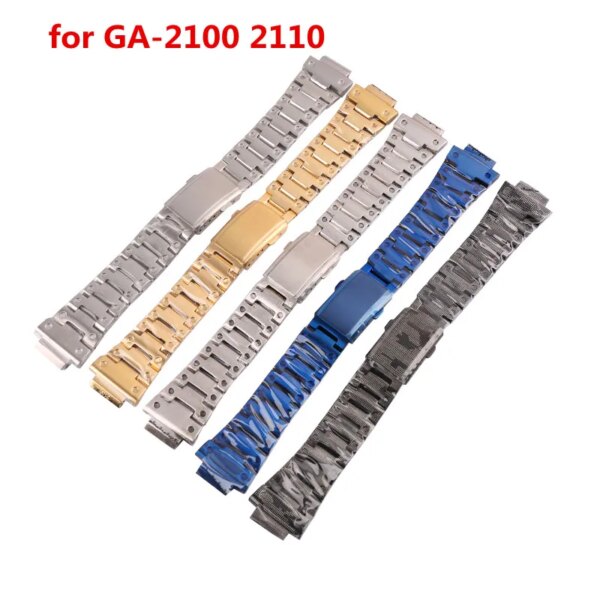 Watch accessories for Casio  GA-2100 GM2100 refined steel solid Quick-remove strap unisex