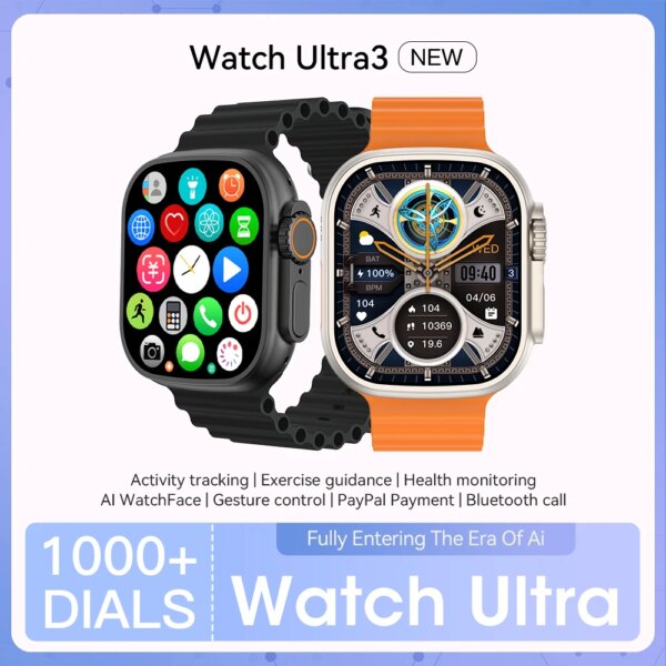 Watch3Amoled 49MM Smart Watch 2Gb ROM Series 9 Compass NFC Feel Game BT Call Music Player iwo Smartwatch u9s w69 pk hello3