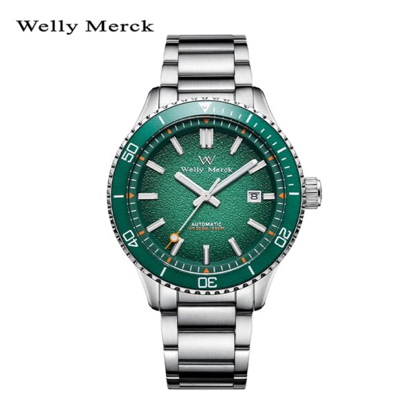 Welly Merck Dive Watch Automatic Mechanical Watches Man Diving Watch Stainless Steel Waterproof MIYOTA 8215 Business Diver Watch