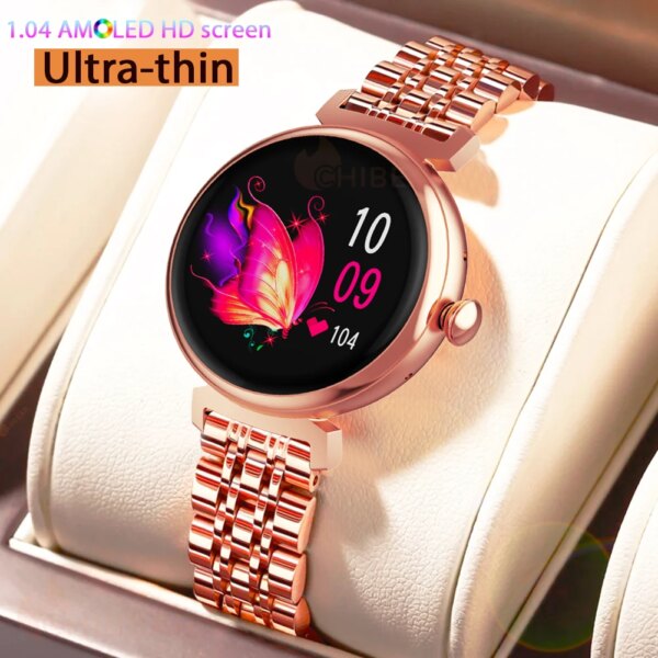 Women AMOLED HD Screen Fashion Ladies Smart Watch 1.04“Screen Always Display Bluetooth Call Smartwatch Woman For HUAWEI XIAOMI