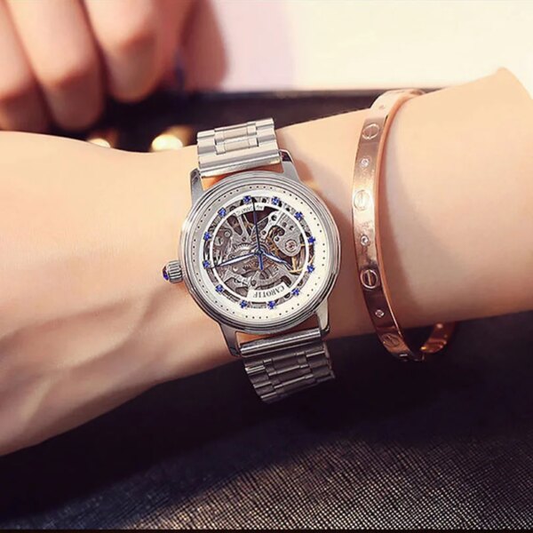 Women Automatic Mechanical Watch Elegant Design and Classic Colors Collocation Waterproof Women's Wrist Watches 2022 NEW